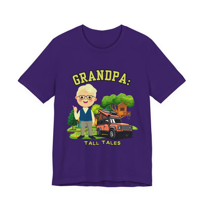 Grandpa Tall Tales Tee, Funny Grandpa Shirt, Gift for Grandpa, Family Gathering Outfit, Dad Humor T-shirt, Unisex Casual Tee