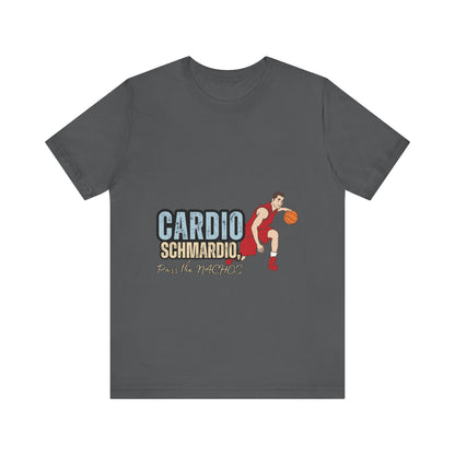 Funny Basketball Tee: "Cardio Schmardio!" Play the Nachos, Unisex Jersey Short Sleeve T-Shirt, Sports Enthusiast Gift, Gym Humor Shirt