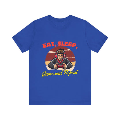 Gamer Lifestyle Tee - Eat, Sleep, Game & Repeat, Perfect for Gamers, Birthday Gift, Casual Wear, Gamer Apparel, Gaming Merchandise