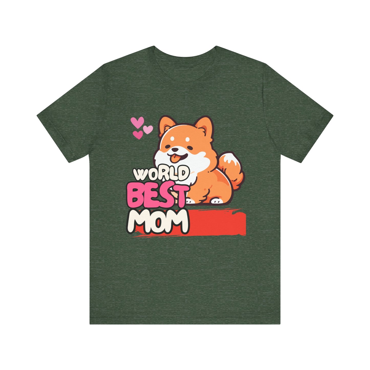 World's Best Mom Tee - Unisex Jersey Short Sleeve Shirt, Gift for Mother's Day, Cute Dog Design, Perfect for Moms, Gifts for Her