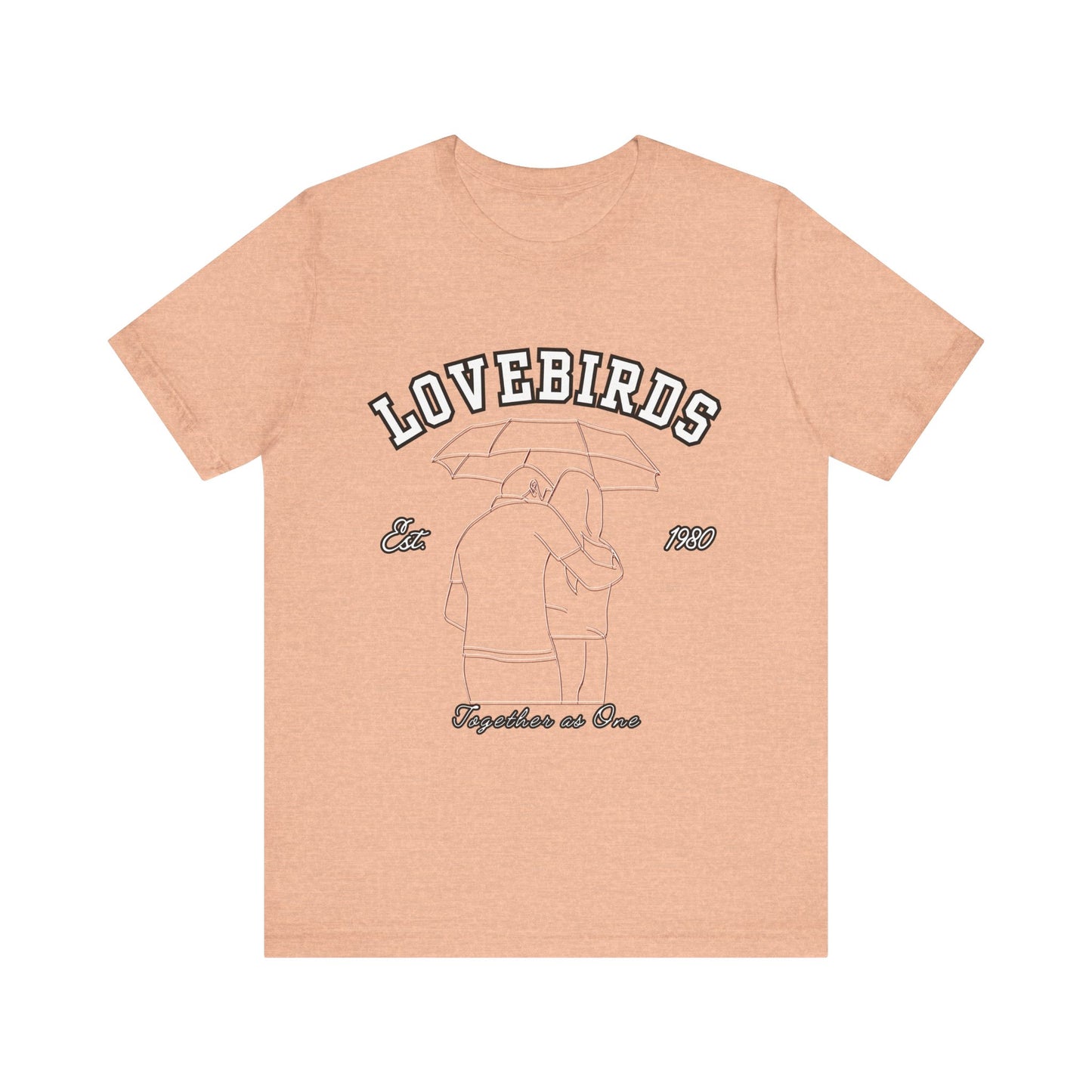 Lovebirds Unisex T-Shirt, Romantic Tee for Couples, Anniversary Gift, Valentine's Day Apparel, Gift for Her/Him, Cute Casual Wear