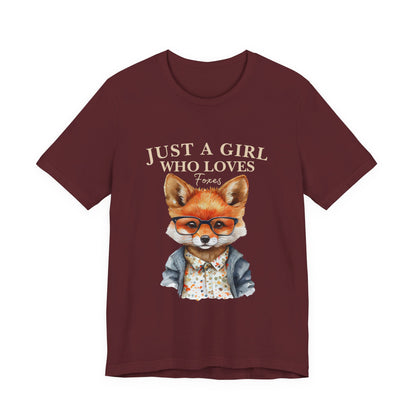 Cute Fox Graphic Tee for Animal Lovers, Fun Gift for Girls, Nature Lover Shirt, Animal Themed Apparel, Perfect for Casual Outings