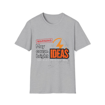 Electrian Warning T-Shirt - May Cause Bright Ideas, Funny Tee, Gift for Creatives, Unisex Apparel, Ideal for Birthdays