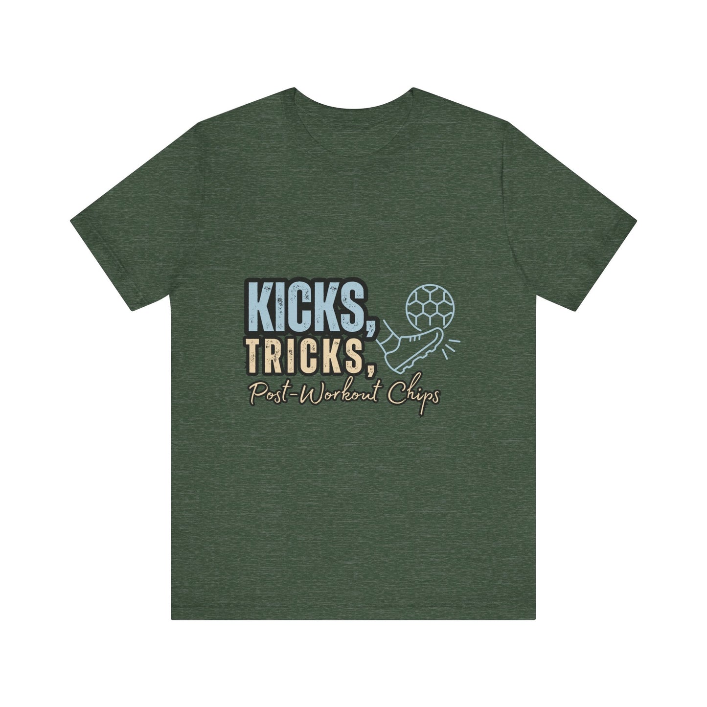 Playful Graphic Tee for Fun Lovers, Kicks Tricks T-Shirt, Unisex Casual Wear, Perfect Gift for Friends, Ideal for Parties, Celebrations