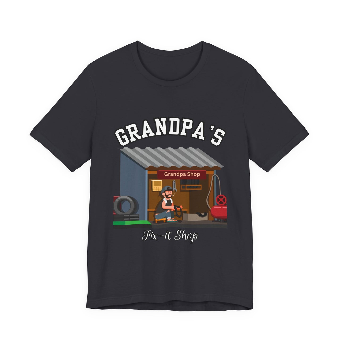 Grandpa's Fix-It Shop T-Shirt, Unisex Tee, Gift for Grandfather, Father's Day Gift, Mechanic Shirt, Family Humor Shirt