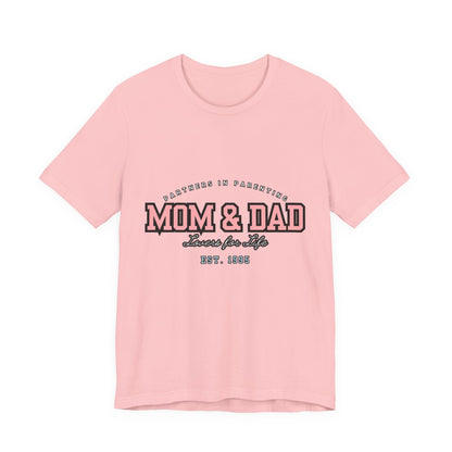 Mom & Dad Unisex Jersey Tee - Perfect for Parenting, Family Gifts, Holidays, Fun, Casual Wear