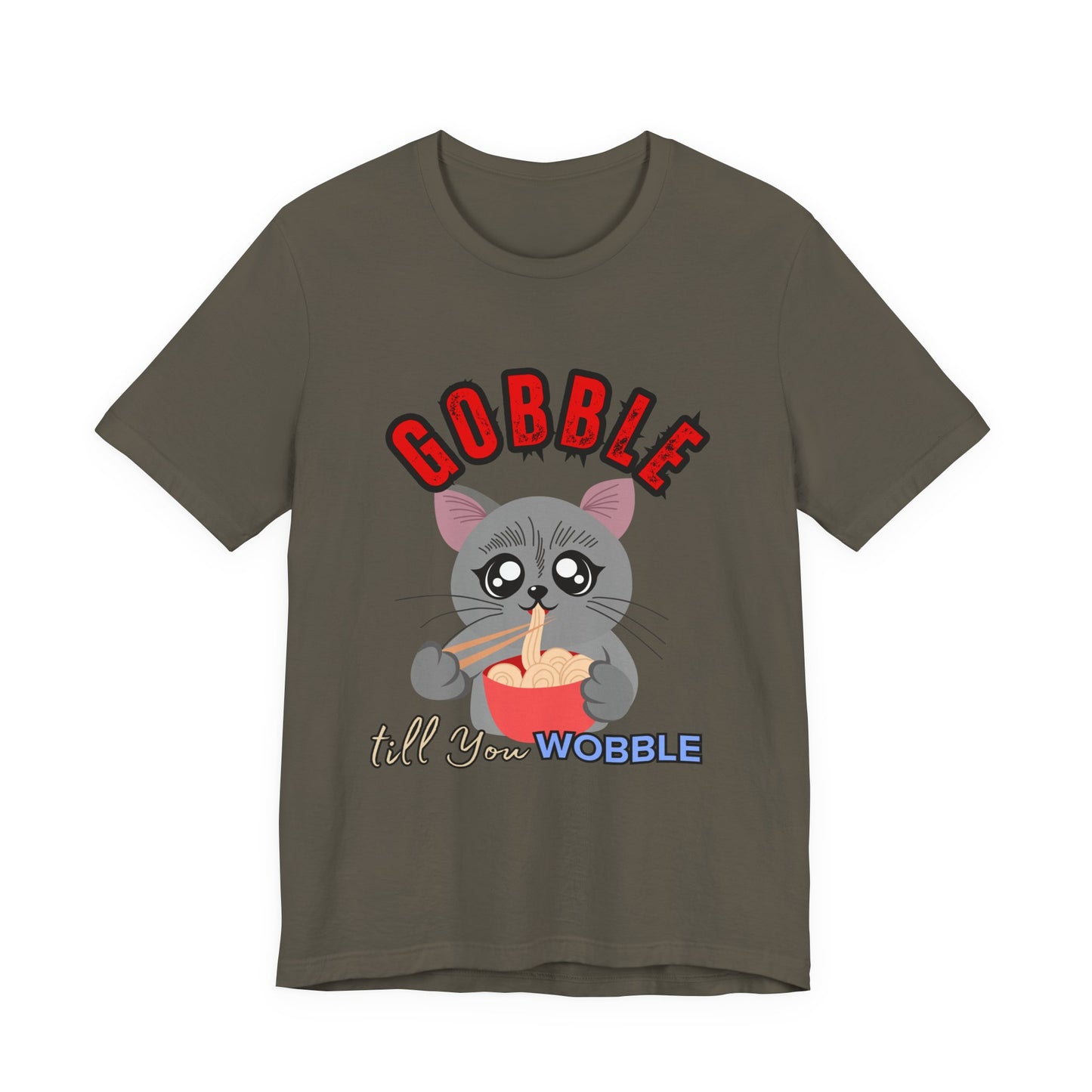 Thanksgiving Cat T-Shirt - Gobble till You Wobble Tee, Cute Graphic Tee, Unisex Casual Top, Thanksgiving Gift, Holiday Apparel