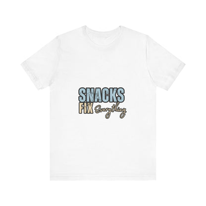 Funny Snack-Themed Unisex Tee, Ideal Gift for Food Lovers, Perfect for Casual Wear, Parties, or Movie Nights