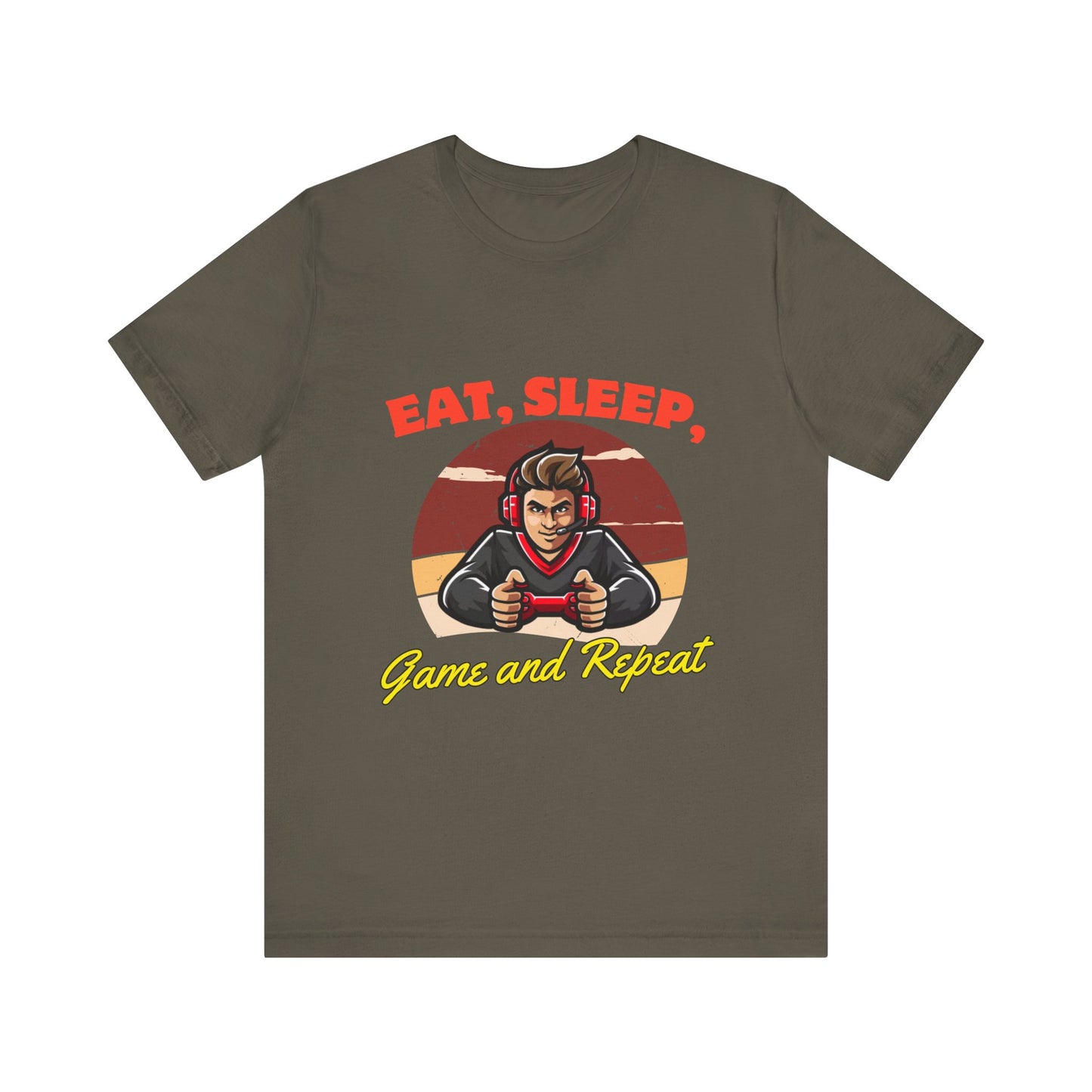 Gamer Lifestyle Tee - Eat, Sleep, Game & Repeat, Perfect for Gamers, Birthday Gift, Casual Wear, Gamer Apparel, Gaming Merchandise