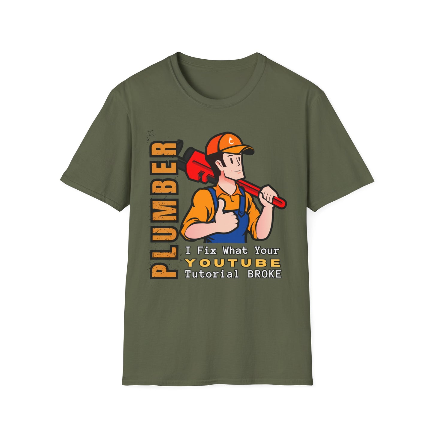 Plumber Fix Things T-Shirt, Casual Gift for Dads, Funny Work Top,, Unisex Softstyle Shirt, Plumbing Gift Idea