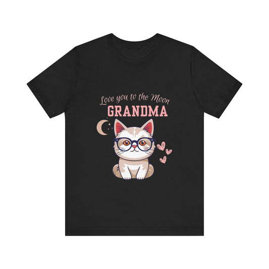 Love You to the Moon Grandma Cat Tee, Cute Cat Shirt, Gift for Grandma, Birthday Tee, Grandparent Gift, Funny Cat T-Shirt