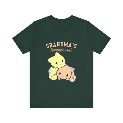 Grandma's Snuggle Club Tee, Cozy Gift for Grandma, Cute Cat Graphic Shirt, Family Gathering Outfit, Birthday Gift for Grandma