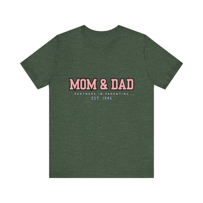 Mom & Dad Partner in Parenting Tee, Family Matching Tee, Parent T-Shirt, Gift for New Parents, Cute Family Shirt, Unisex Graphic Tee