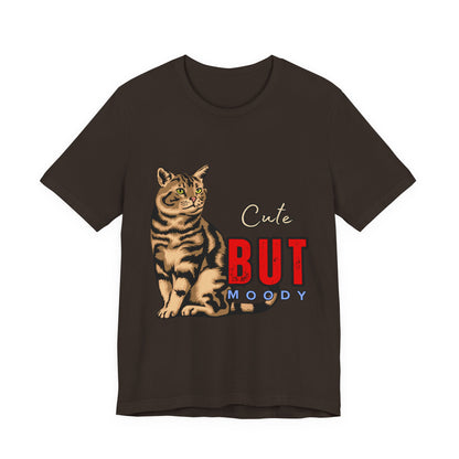 Cute But Moody Cat Tee - Unisex Jersey T-Shirt for Cat Lovers, Funny Pet Shirt, Gift for Cat Owners, Birthday or Holiday Apparel, [...]