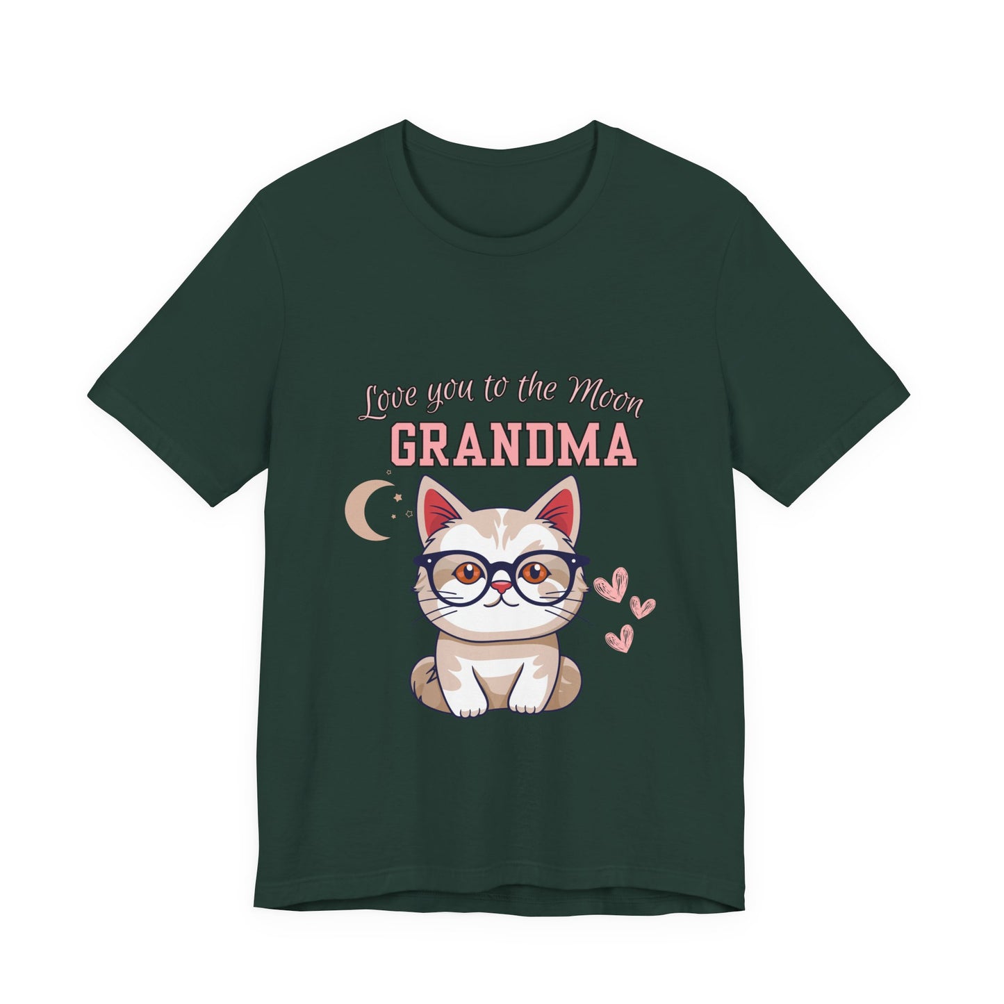 Love You to the Moon Grandma Cat Tee, Cute Cat Shirt, Gift for Grandma, Birthday Tee, Grandparent Gift, Funny Cat T-Shirt