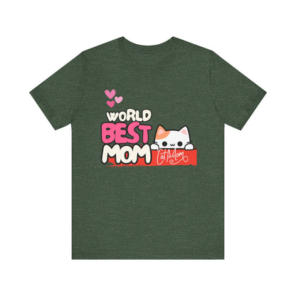 Best Mom Cat Tee, Funny Cat Mother’s Day Gift, Cute Family Shirt, Unisex Pet Lover Tee, Gifts for Cat Moms, Birthday Apparel