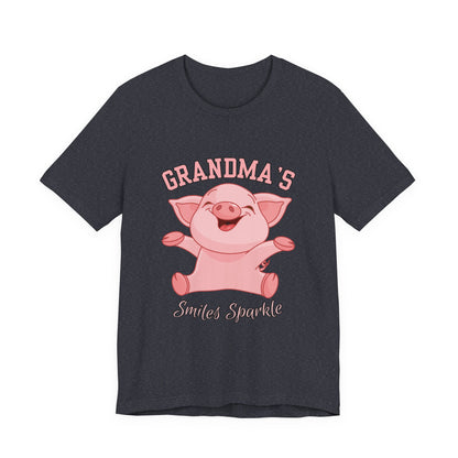 Grandma's Smiles Short Sleeve Tee, Cute Gift for Grandma, Family Gathering Shirt, Birthday Gift, Casual Wear, Fun Tee