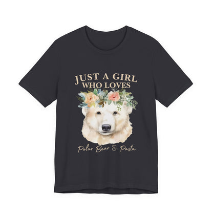 Just a Girl Who Loves Polar Bears Tee, Cute Animal Lover Gift, Nature Tee, Casual Wear, Eco-friendly Shirt, Pet Lover Apparel