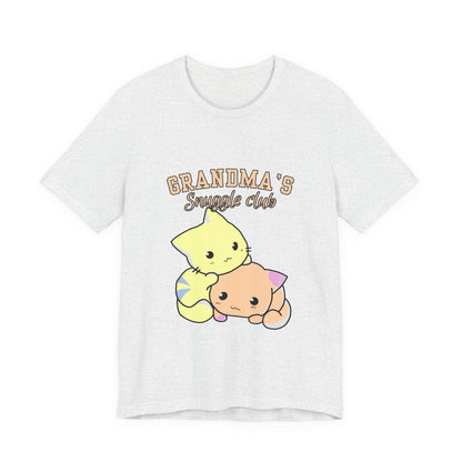 Grandma's Snuggle Club Tee, Cozy Gift for Grandma, Cute Cat Graphic Shirt, Family Gathering Outfit, Birthday Gift for Grandma