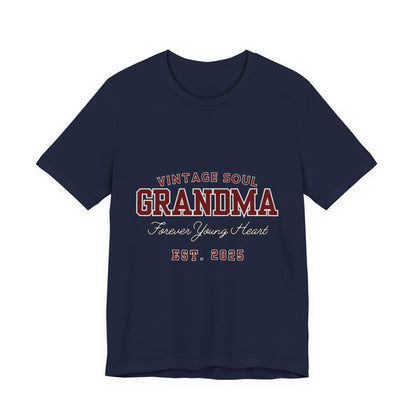 Vintage Soul Grandma Tee - Forever Young Heart, Birthday Gift, Family Reunion, Mothers Day Gift, Cute Grandma Shirt