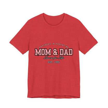 Mom & Dad Unisex Jersey Tee - Perfect for Parenting, Family Gifts, Holidays, Fun, Casual Wear