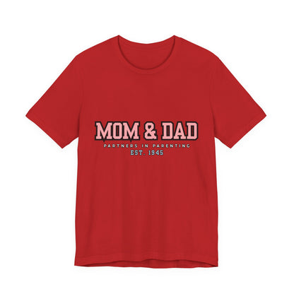 Mom & Dad Partner in Parenting Tee, Family Matching Tee, Parent T-Shirt, Gift for New Parents, Cute Family Shirt, Unisex Graphic Tee