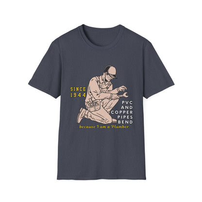 Vintage Plumber T-Shirt, Funny Plumbing Tee, Gift for Plumbers, Since 1944 Graphic Shirt, Unisex Softstyle Apparel