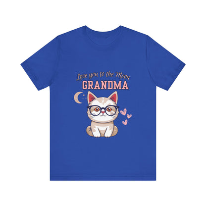 Love You to the Moon Grandma Cat Tee, Cute Cat Shirt, Gift for Grandma, Birthday Tee, Grandparent Gift, Funny Cat T-Shirt