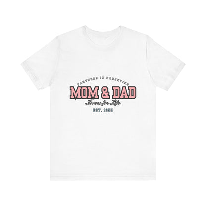 Mom & Dad Unisex Jersey Tee - Perfect for Parenting, Family Gifts, Holidays, Fun, Casual Wear