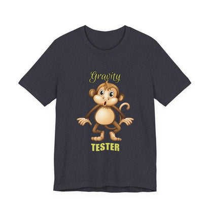 Gravity Tester Monkey Unisex Tee, Fun Animal T-Shirt, Kids Gift, Birthday Tee, Nature Lover Shirt