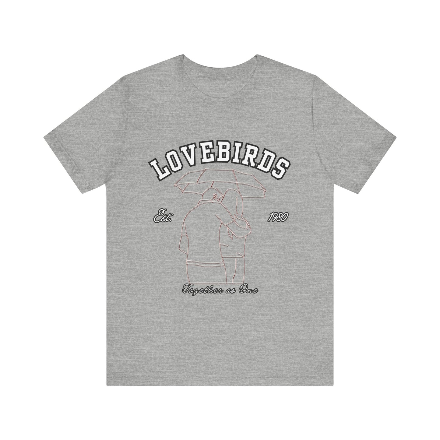 Lovebirds Unisex T-Shirt, Romantic Tee for Couples, Anniversary Gift, Valentine's Day Apparel, Gift for Her/Him, Cute Casual Wear