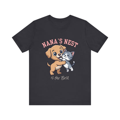 Nana's Nest Pets Unisex Tee, Cute Pet Lover T-Shirt, Gift for Dog and Cat Lovers, Family Reunion Shirt, Birthday Gift Idea