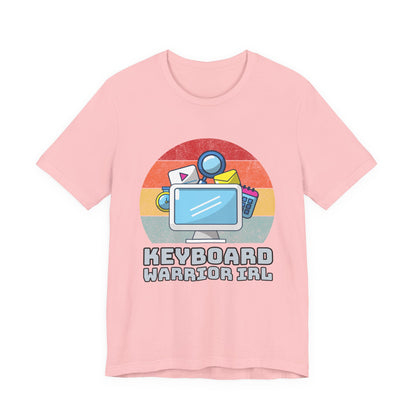 Playful Keyboard Warrior Tee, Gamer Shirt, Geek Fashion, Cute Coding Gift, Unisex Casual Tee, Retro Gaming Apparel
