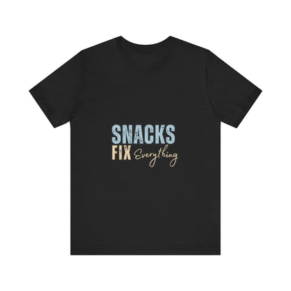 Funny Snack-Themed Unisex Tee, Ideal Gift for Food Lovers, Perfect for Casual Wear, Parties, or Movie Nights