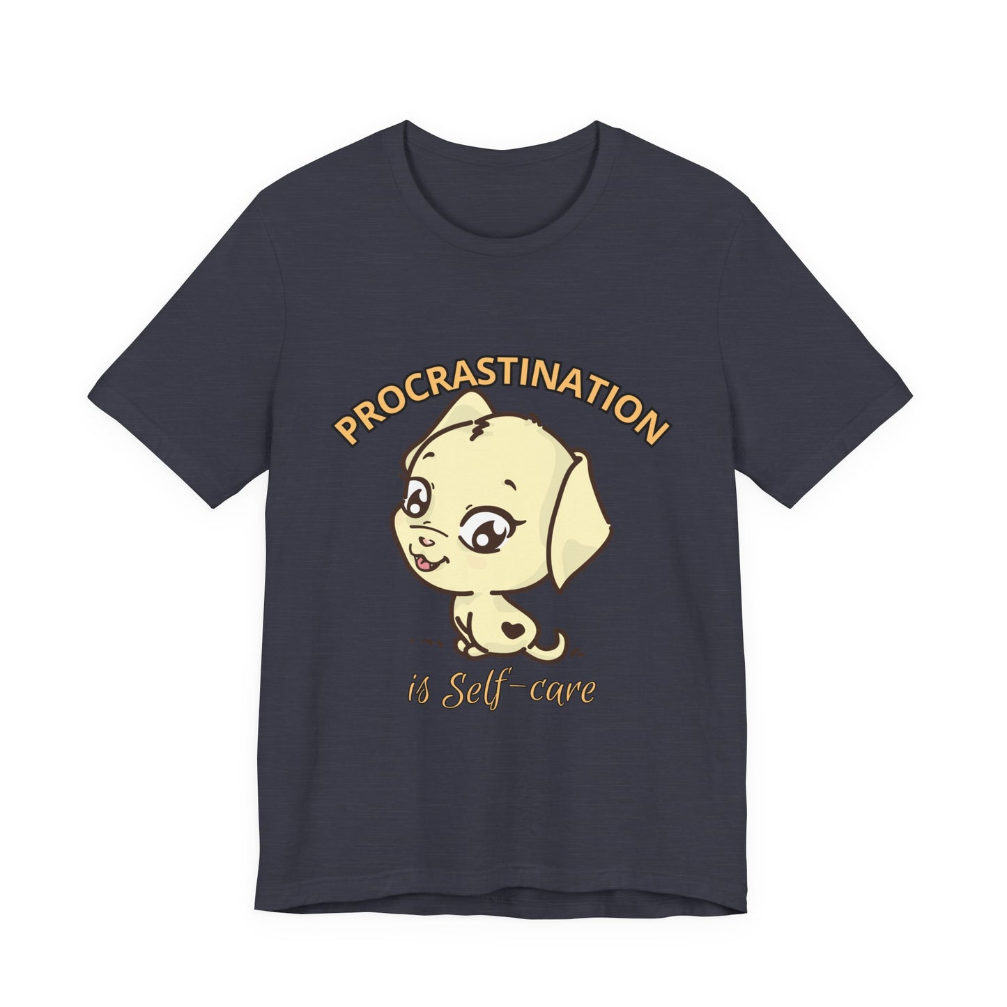 Procrastination is Self-Care Tee, Unisex Fashion T-Shirt, Cute Dog Graphic Tee, Relaxation Gift, Daily Comfort Top