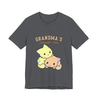 Grandma's Snuggle Club Tee, Cozy Gift for Grandma, Cute Cat Graphic Shirt, Family Gathering Outfit, Birthday Gift for Grandma