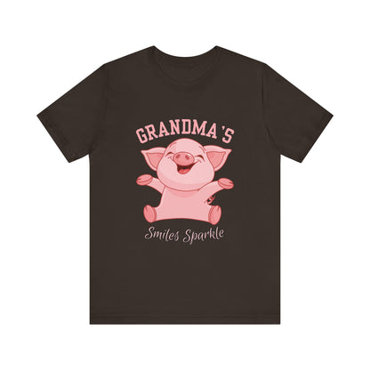 Grandma's Smiles Short Sleeve Tee, Cute Gift for Grandma, Family Gathering Shirt, Birthday Gift, Casual Wear, Fun Tee