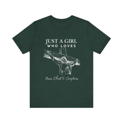 Just a Girl Who Loves Jesus Tee, Christian T-Shirt, Faith-Based Apparel, Inspirational Gift, Religious Fashion