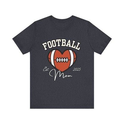 Football Heart Mom Tee, Gift for Sports Moms, Unisex Football Shirt, Casual Daywear, Game Day Outfit, Football Fan Gift