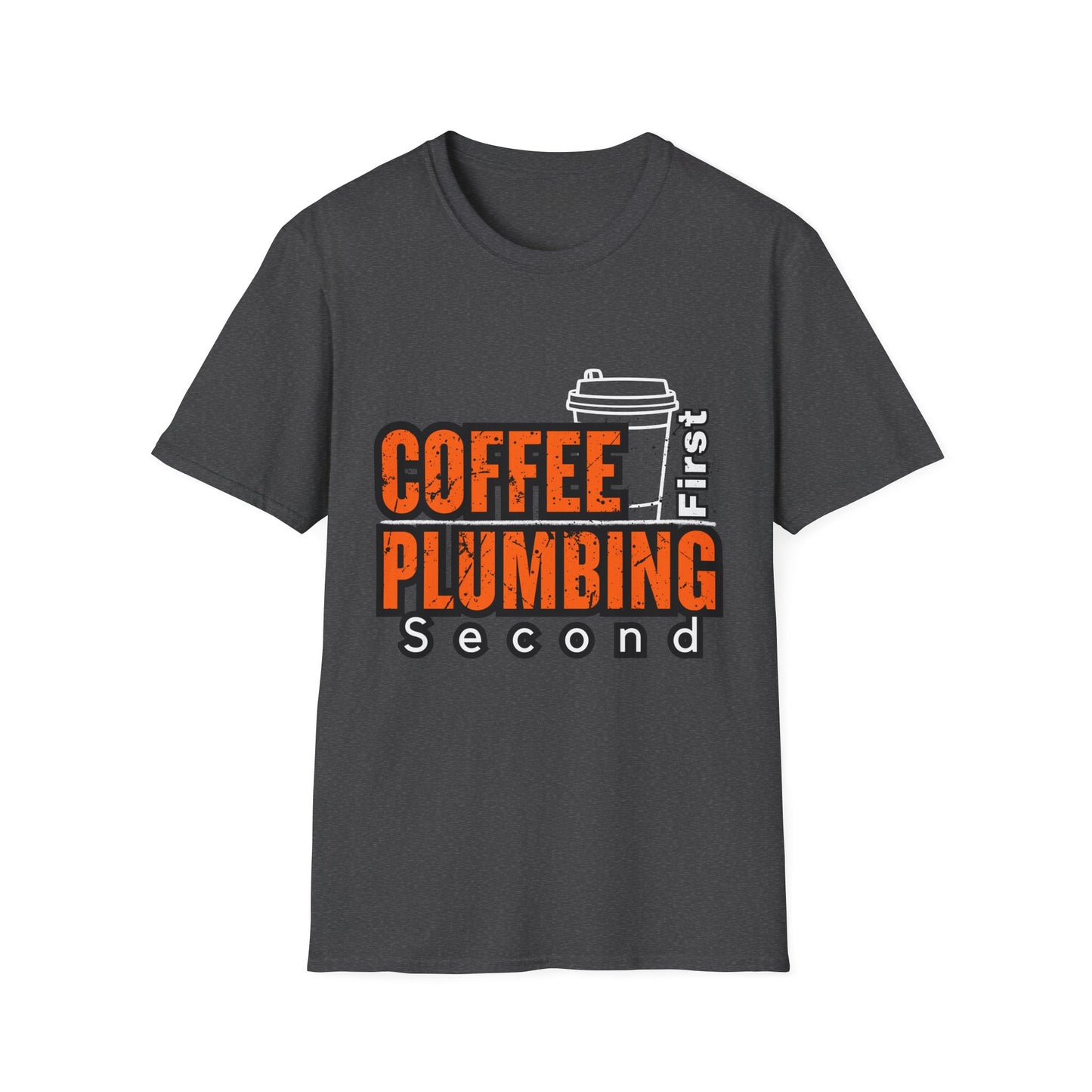 Coffee Plumbing Unisex Softstyle T-Shirt, Funny Coffee Lover Gift, DIY Plumbing Humor Tee, Casual Wear, Everyday Comfort