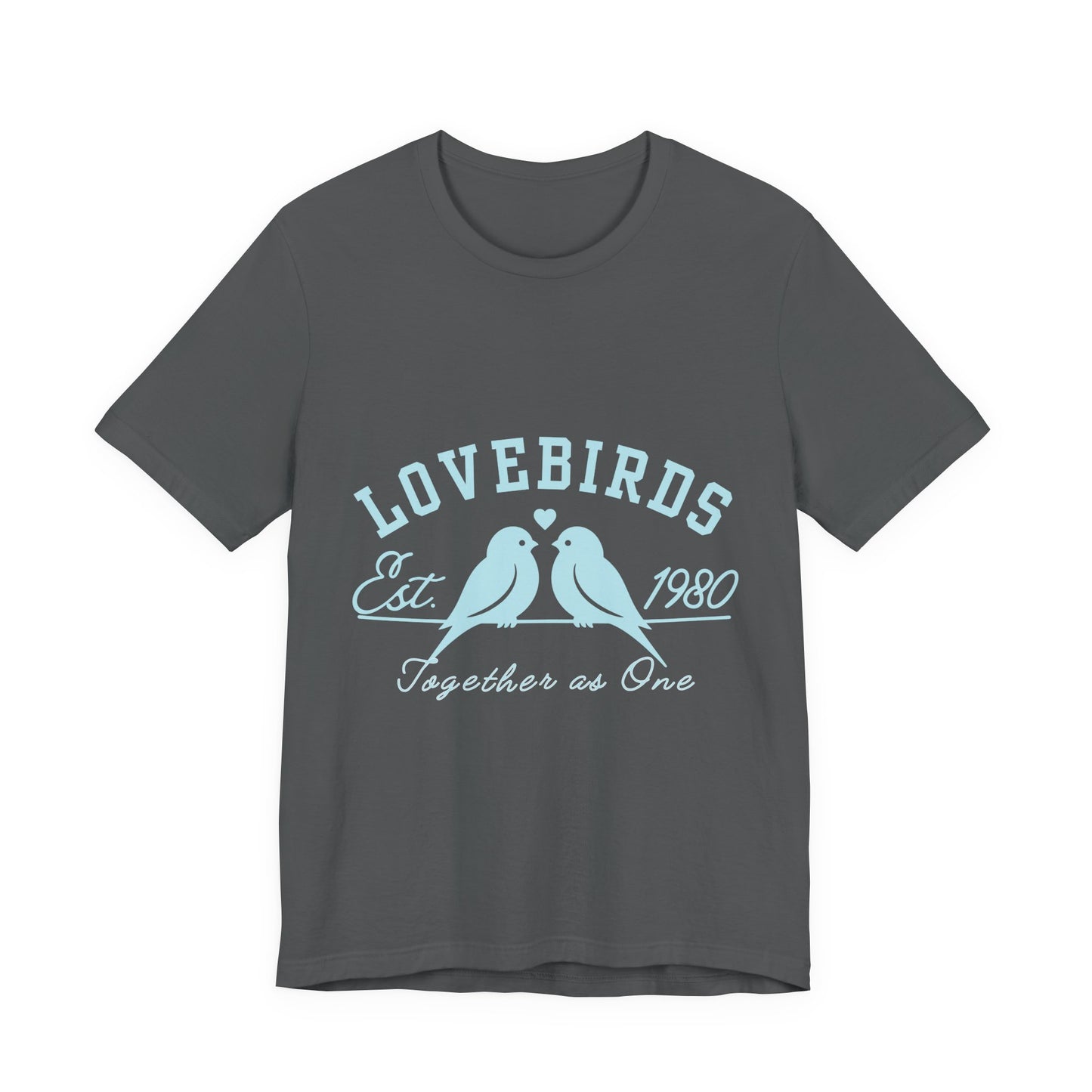 Lovebirds Together as One Tee - Unisex Jersey Short Sleeve Shirt, Couple Gift, Anniversary Shirt, Bird Lover Tee, Matching Tee