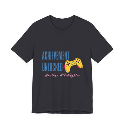 Achievement Unlocked Gamer Tee, Unisex Jersey T-Shirt for Gamers, Perfect for Gaming Nights, Birthday Gift, Casual Wear