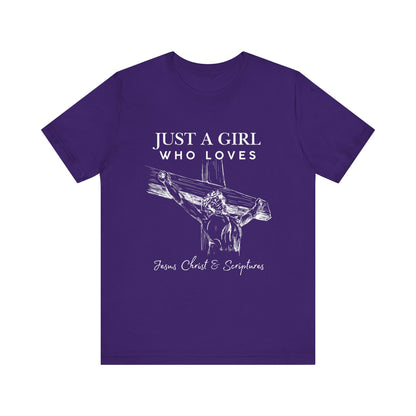 Just a Girl Who Loves Jesus Tee, Christian T-Shirt, Faith-Based Apparel, Inspirational Gift, Religious Fashion