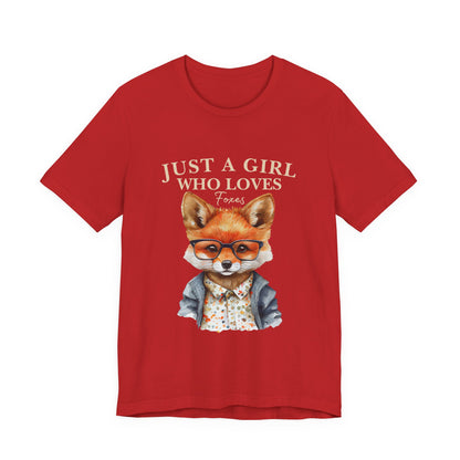 Cute Fox Graphic Tee for Animal Lovers, Fun Gift for Girls, Nature Lover Shirt, Animal Themed Apparel, Perfect for Casual Outings