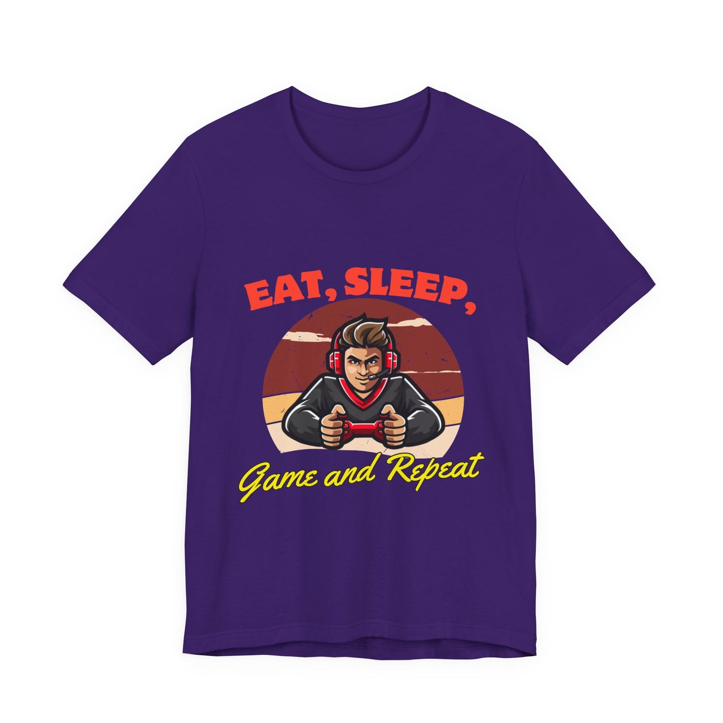Gamer Lifestyle Tee - Eat, Sleep, Game & Repeat, Perfect for Gamers, Birthday Gift, Casual Wear, Gamer Apparel, Gaming Merchandise