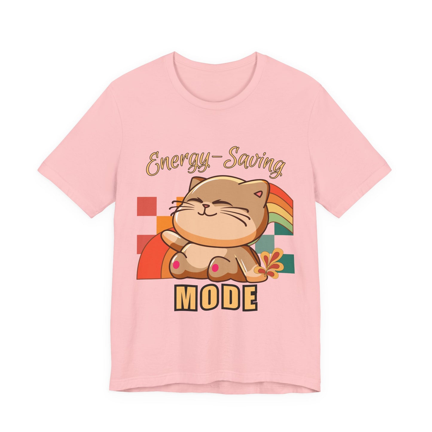 Energy Saving Mode, Snuggly Cat Mode Tee - Cute T-Shirt for Cat Lovers, Cozy Gift for Birthdays, Pet Lovers, Fun Fashion, Everyday Wear