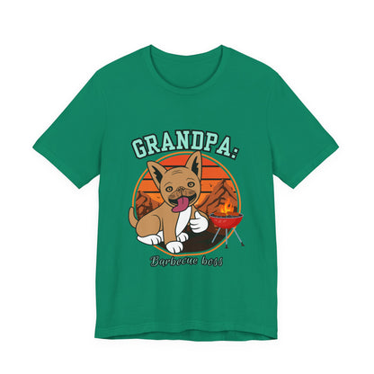 Funny Grandpa Barbecue Tee, Unisex Short Sleeve T-Shirt for Grill Masters, Gift for Father's Day, Dog Lovers, BBQ Parties, Casual Wear