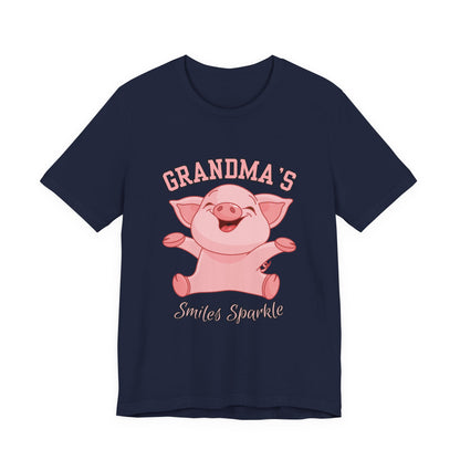 Grandma's Smiles Short Sleeve Tee, Cute Gift for Grandma, Family Gathering Shirt, Birthday Gift, Casual Wear, Fun Tee