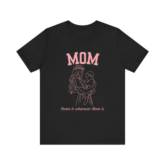 Mom Love Unisex Jersey Tee, Cute Gift for Mom, Mother’s Day Shirt, Casual Family Tee, Soft Cotton Top