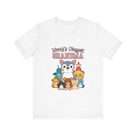 World's Okayest Grandma Tee, Cute Grandma Shirt, Animal Lover Gift, Funny Gift for Grandparents, Mother's Day Gift